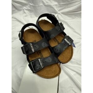 Birkenstock Kids Milano Kinder Black Mystic Skull Sandals - 8 Kids